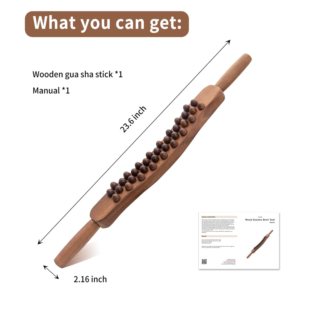 Goodtar Guasha Wood Stick features a detachable handle for easy back access.
