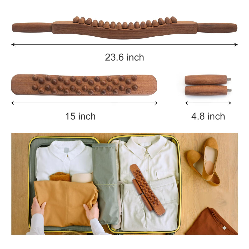 Goodtar Guasha Wood Stick with 34 beads works on legs for fascia work.