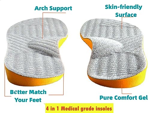 Goofort insoles support flat feet and high arches for balanced steps.