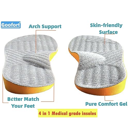 Goofort plantar fasciitis relief insole cushions the heel and eases strain.