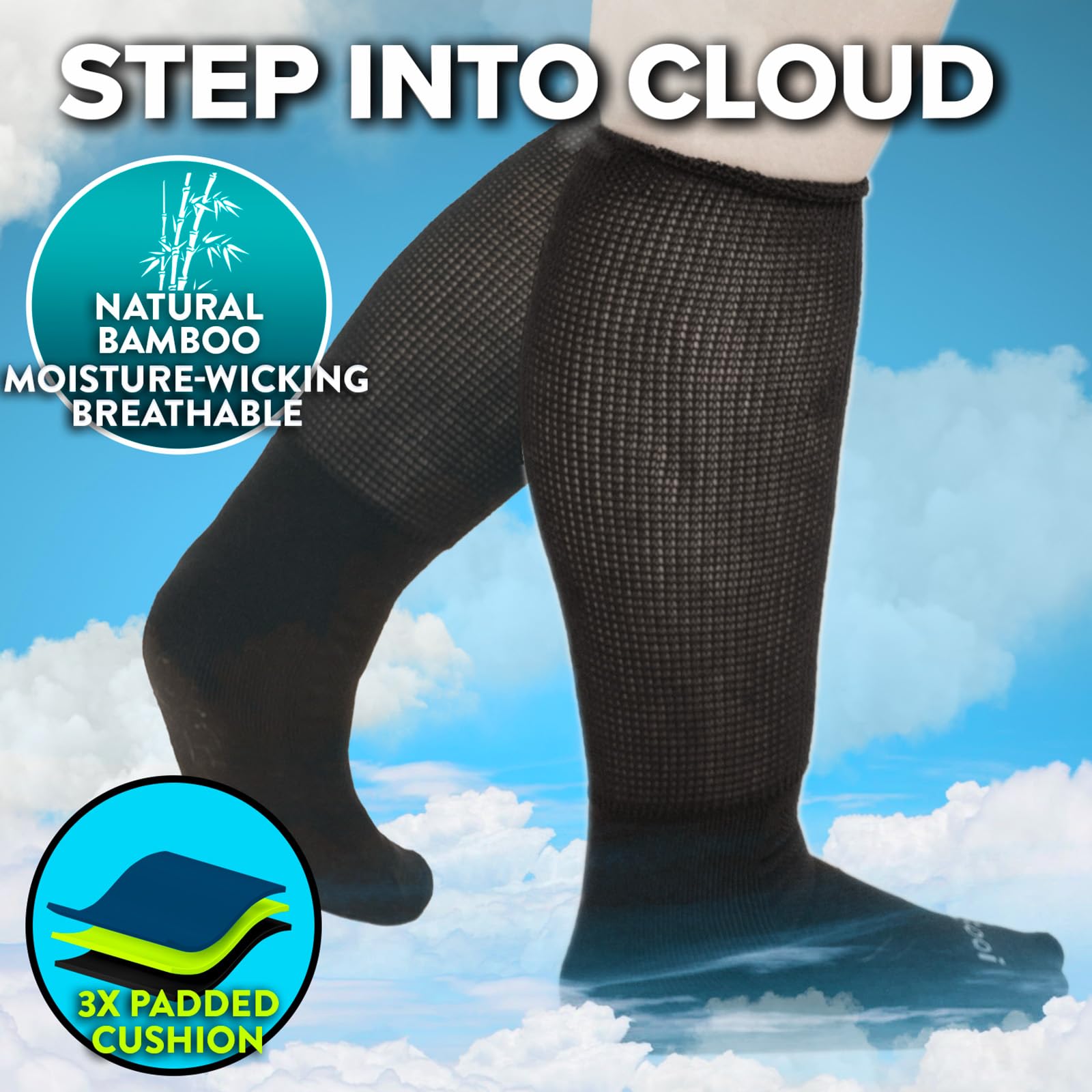 Gooi moisture-wicking fabric keeps feet dry with breathable airflow.