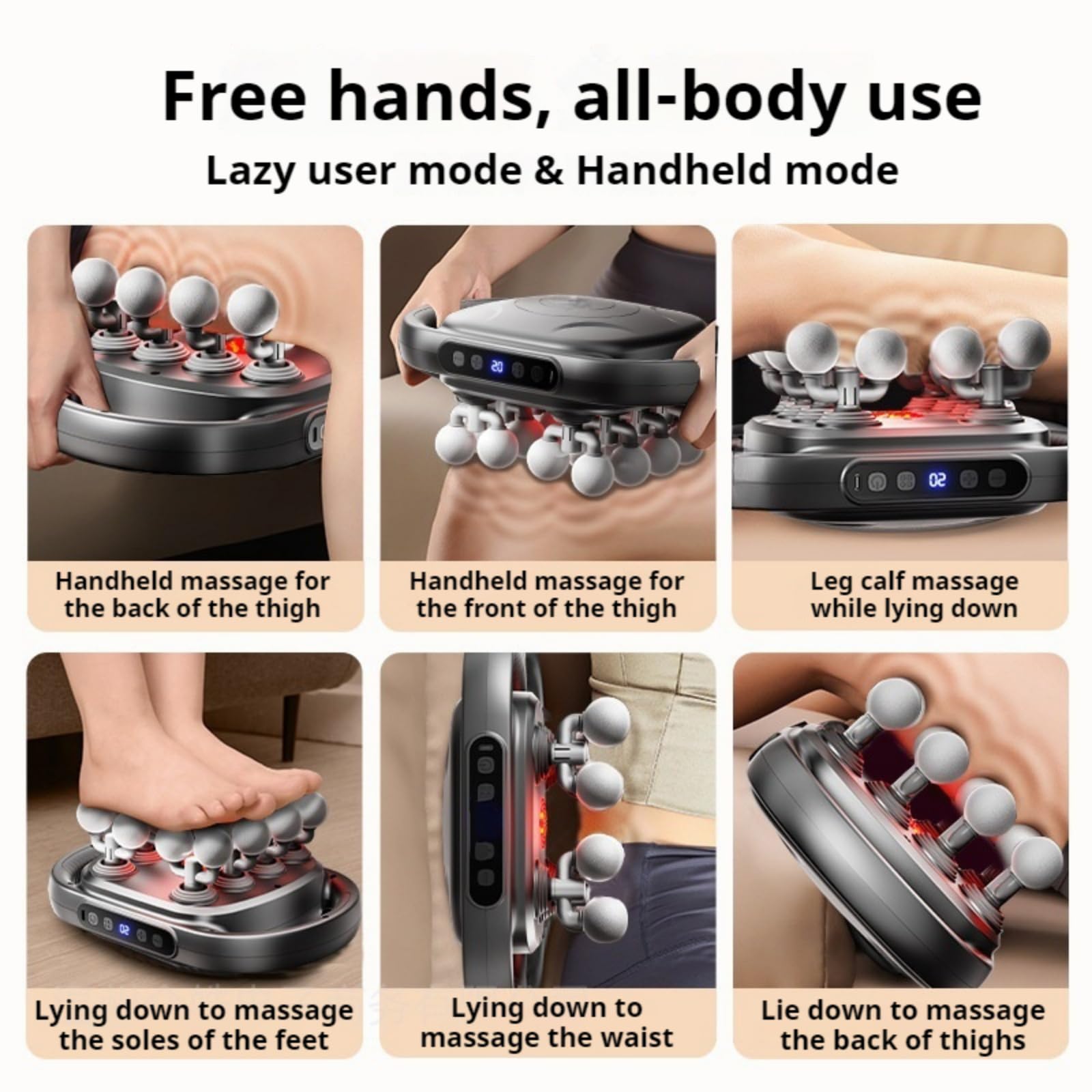 GooseFit ergonomic anti-slip handle reduces fatigue during long massages