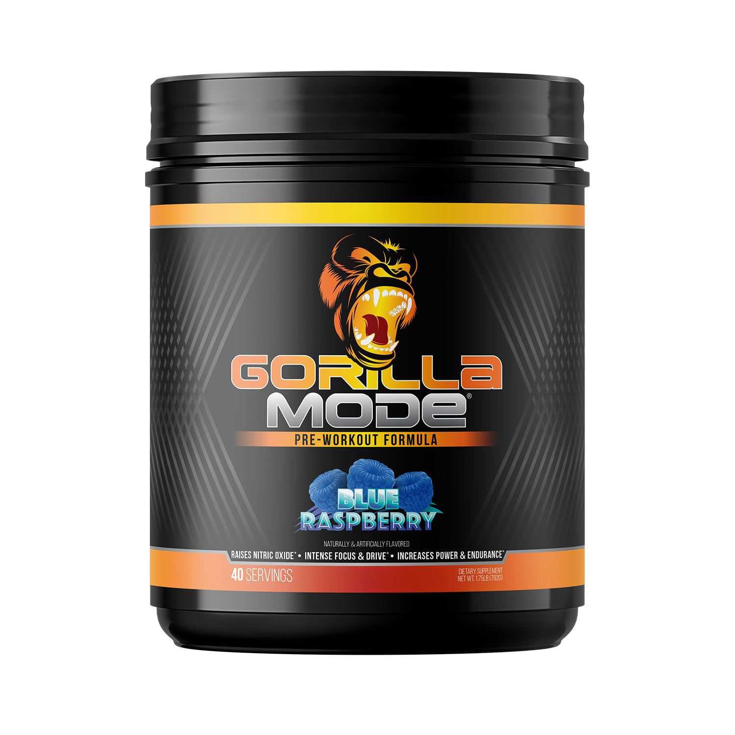 Gorilla Mind Gorilla Mode blue raspberry tub with potent pre-workout for intense pumps