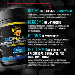 Gorilla Mind Lightning ingredients card highlighting L-Tyrosine and L-Citrulline.