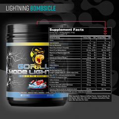 Gorilla Mind Gorilla Mode Lightning tub with label and dosage details for informed use.