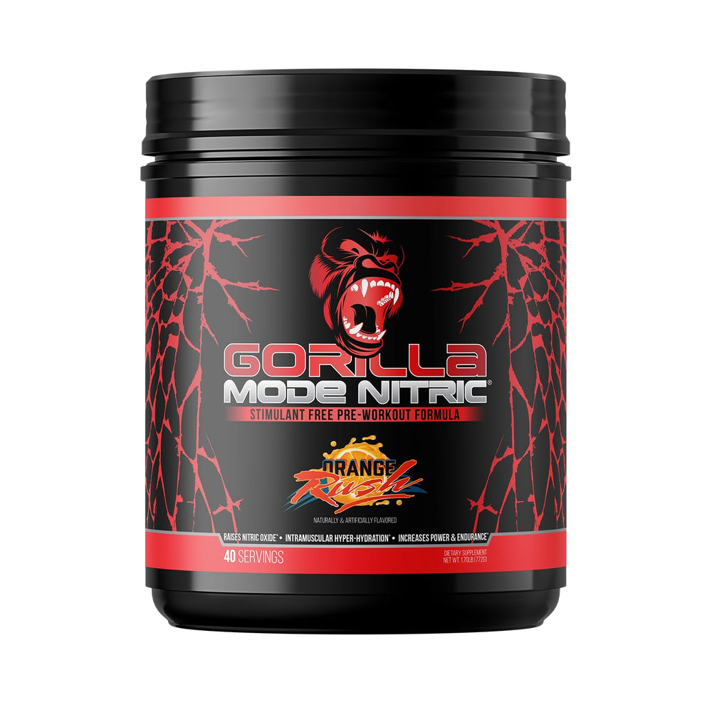 Gorilla Mind Gorilla Mode Nitric Upgraded bottle ready for pre-workout use.