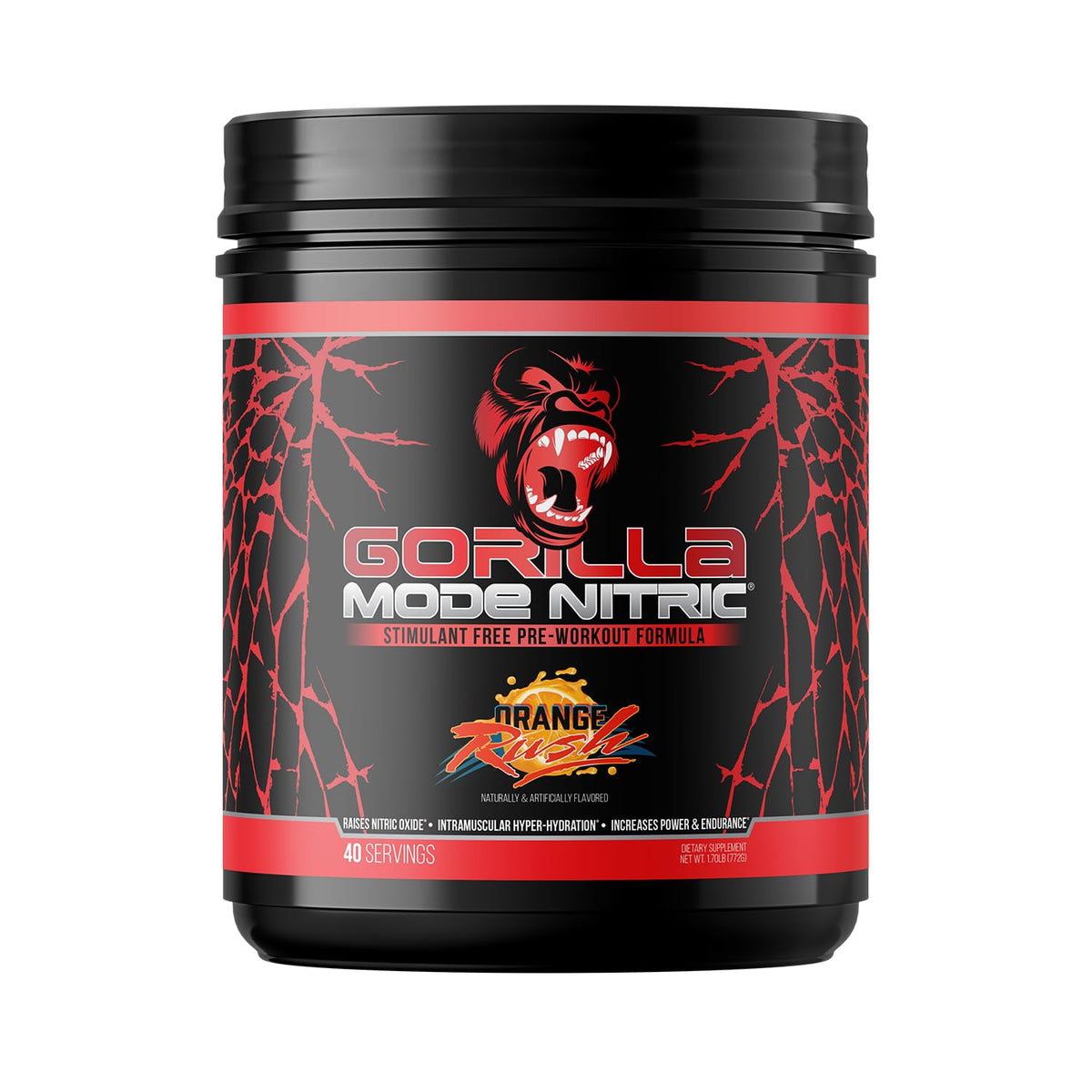 Gorilla Mind Gorilla Mode Nitric Upgraded bottle ready for pre-workout use.