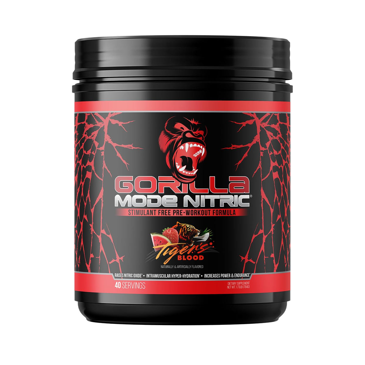 Gorilla Mode Nitric Upgraded tub front showing stimulant-free pumps