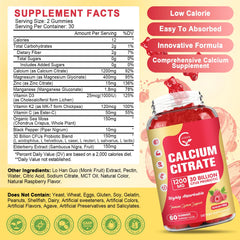 GORNVB gummies nutrition panel on bottle highlighting D3, K2, magnesium and zinc.