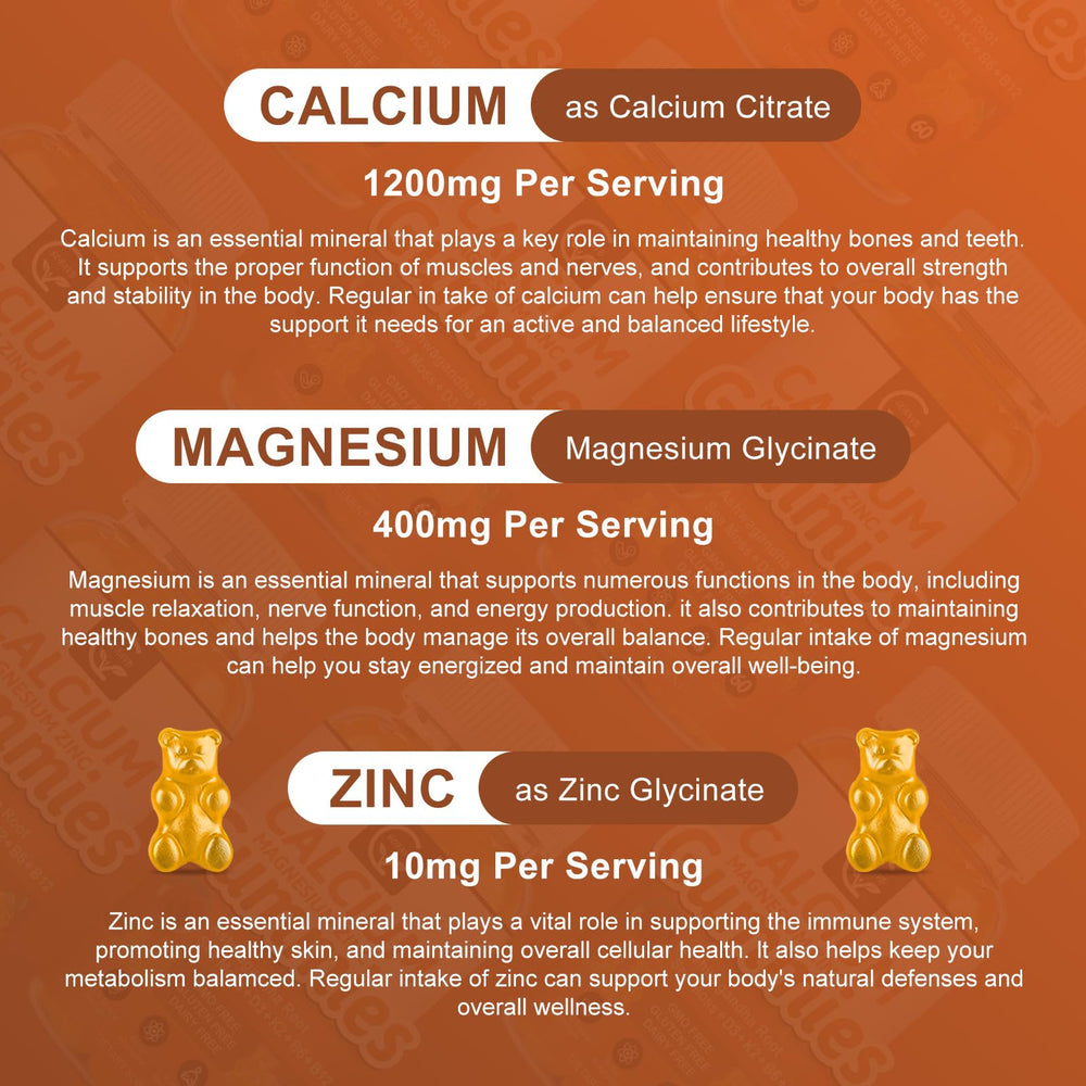 GORNVB calcium gummies texture close-up shows chewy bite ideal for easy supplementation.