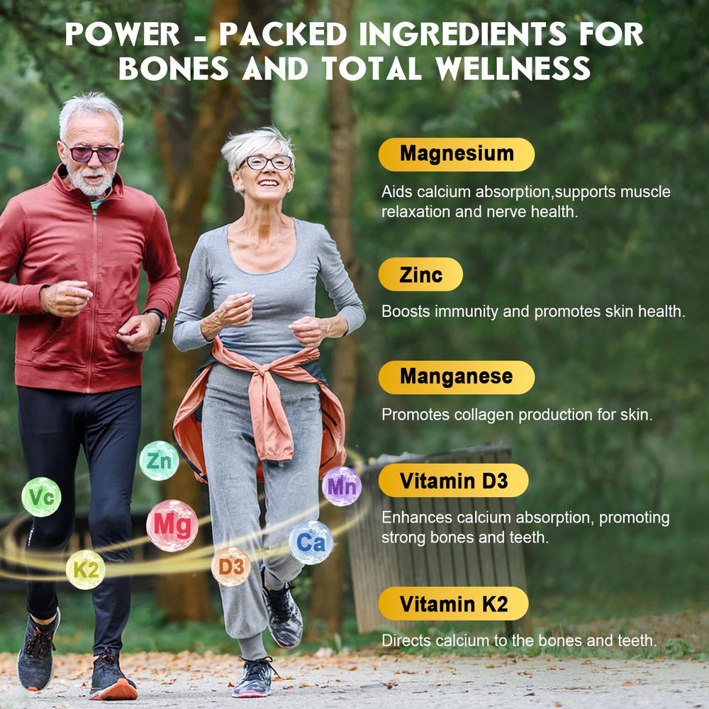 GORNVB two-pack display emphasizing sugar-free, gluten-free calcium gummies for adults.