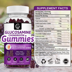 GORNVB extra-strength ingredients label highlighting key amounts for mobility support.