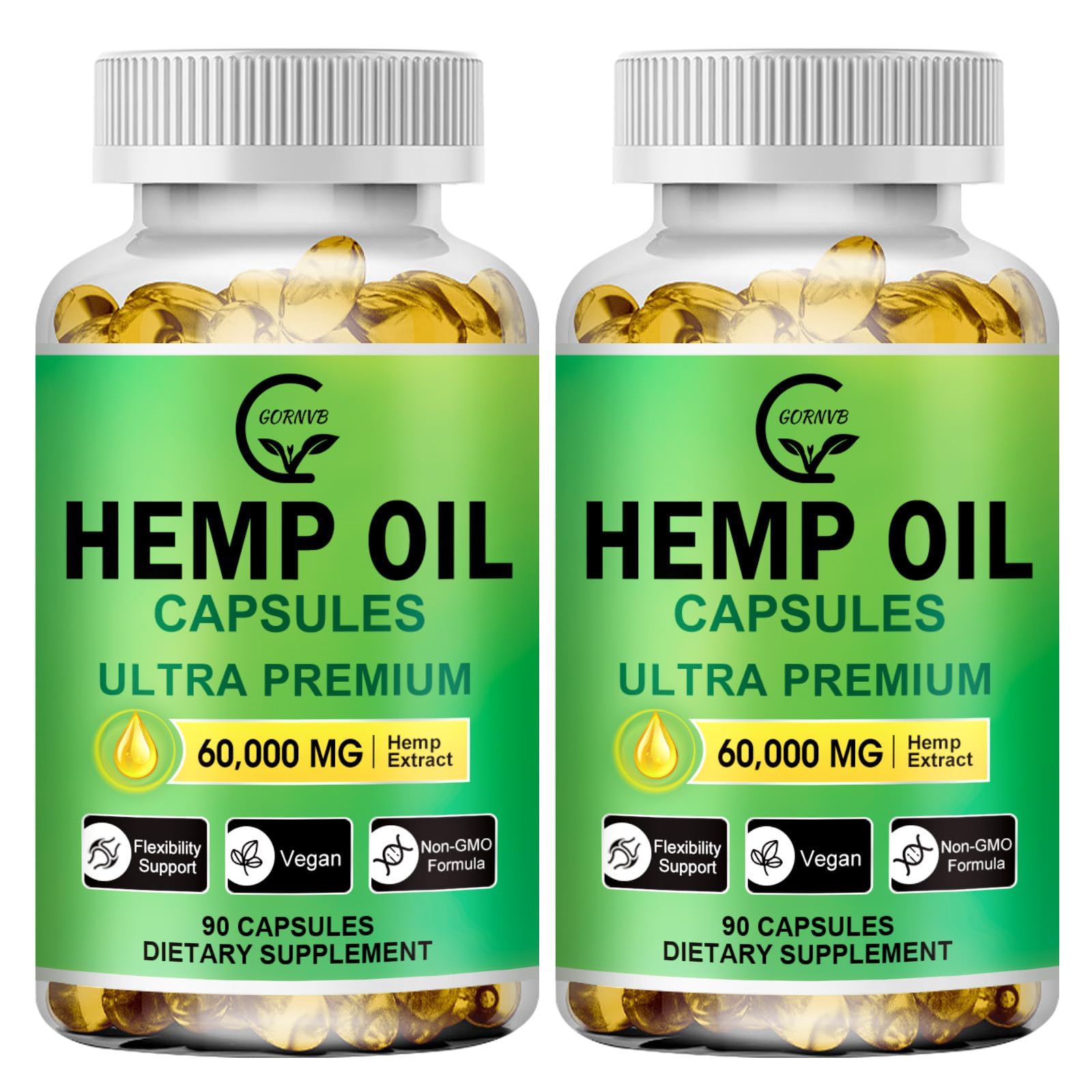 GORNVB hemp oil capsules bottle for everyday wellness