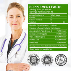 GORNVB hemp oil capsules label close-up for purity