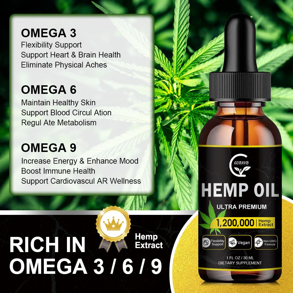 GORNVB bottle with dropper showing premium hemp oil for calm focus