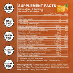 GORNVB orange flavor gummies closeup for tasty, sugar-free calcium intake.