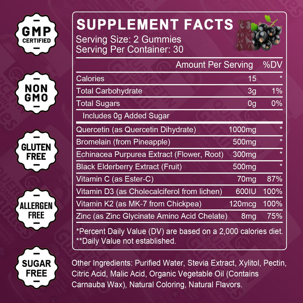 GORNVB Quercetin Bromelain Complex highlights enhanced absorption.