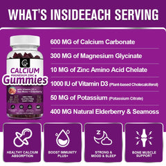 GORNVB vegan calcium magnesium zinc gummies in plant-based formula