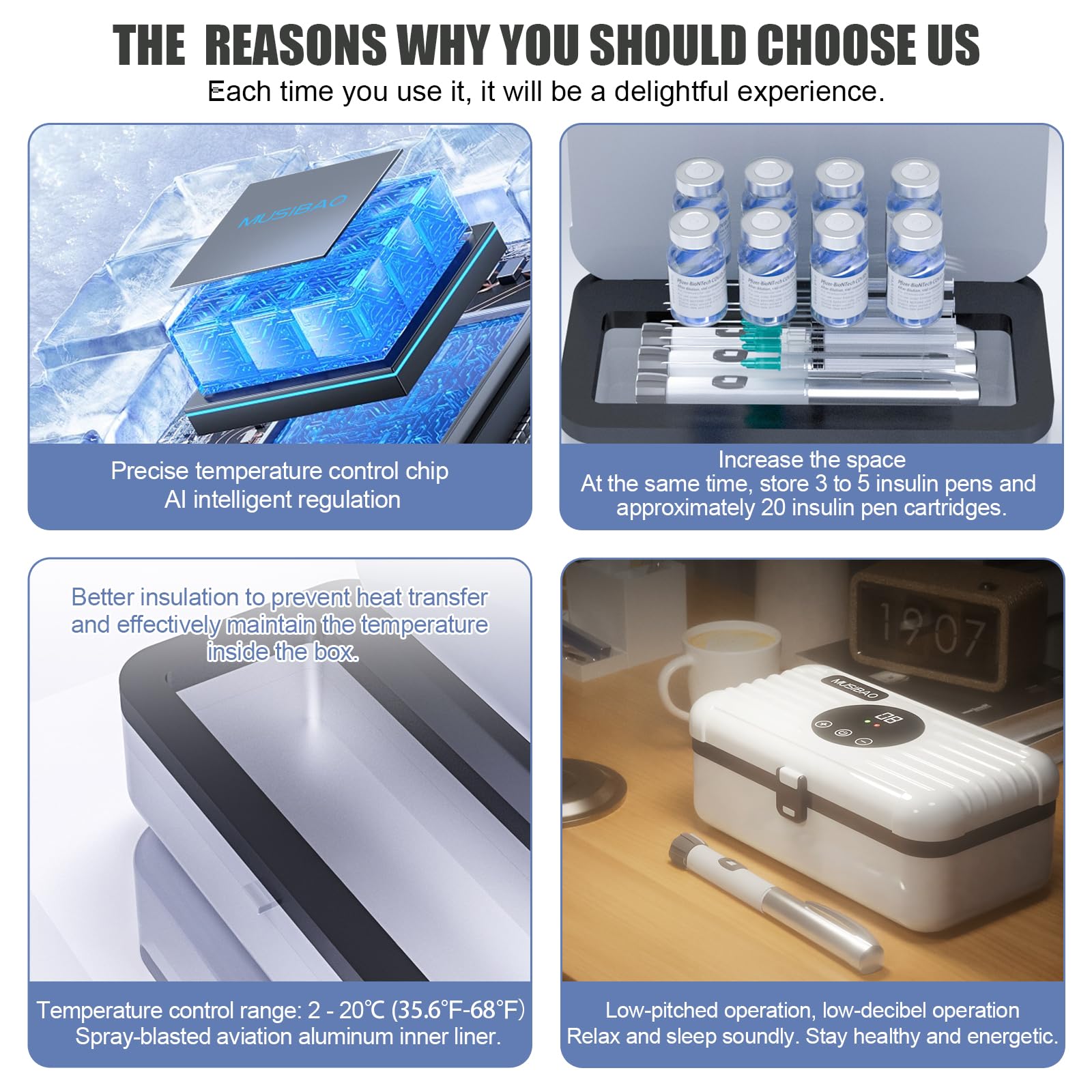 Gosemai insulin cooler lightweight travel-friendly design for on-the-go storage.