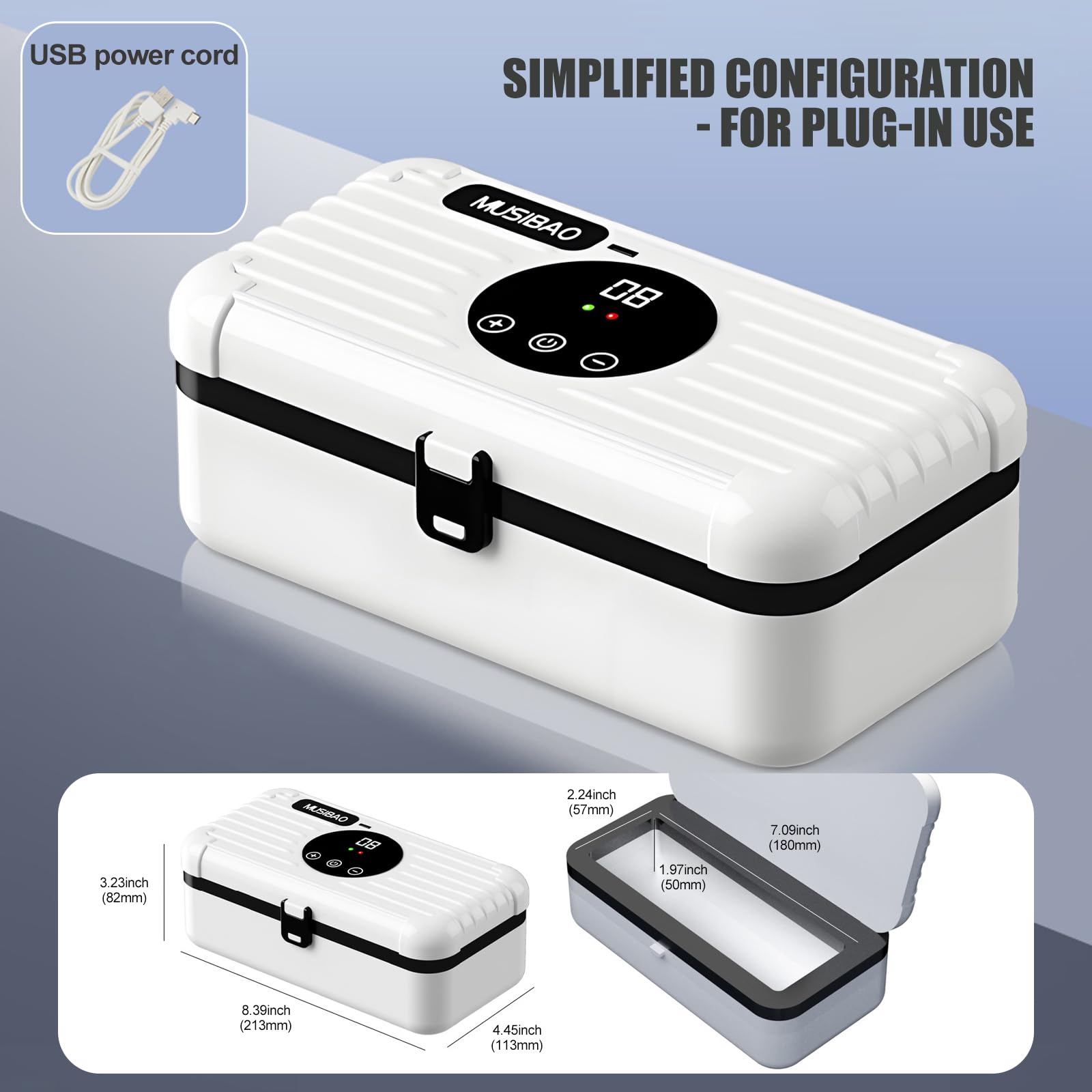 Gosemai travel case supports USB, car, and home power for flexible usage.