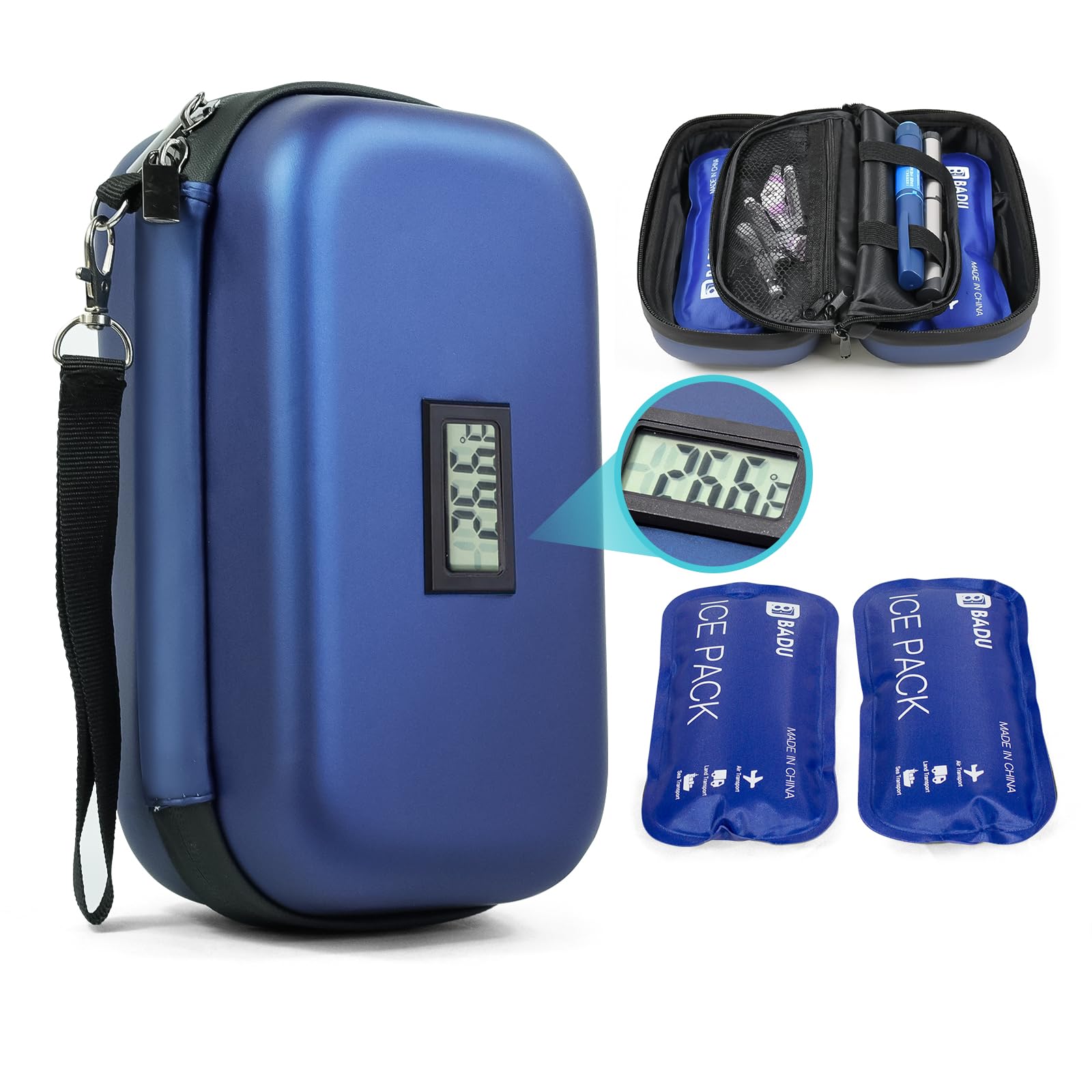 Gosemai insulin cooler with temperature display for real-time monitoring.