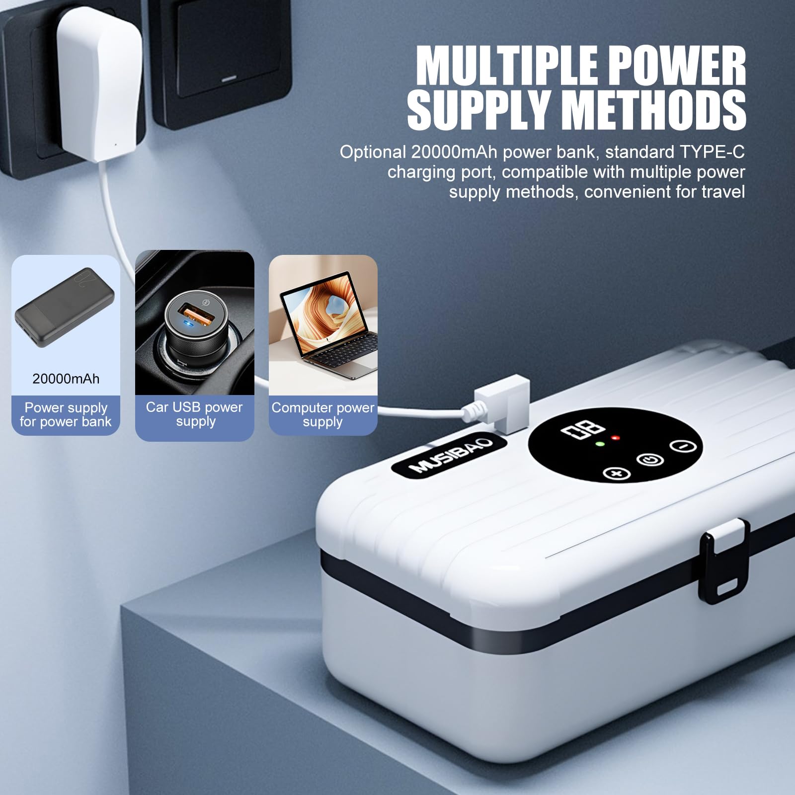 Gosemai insulin cooler USB-powered for versatile power options.