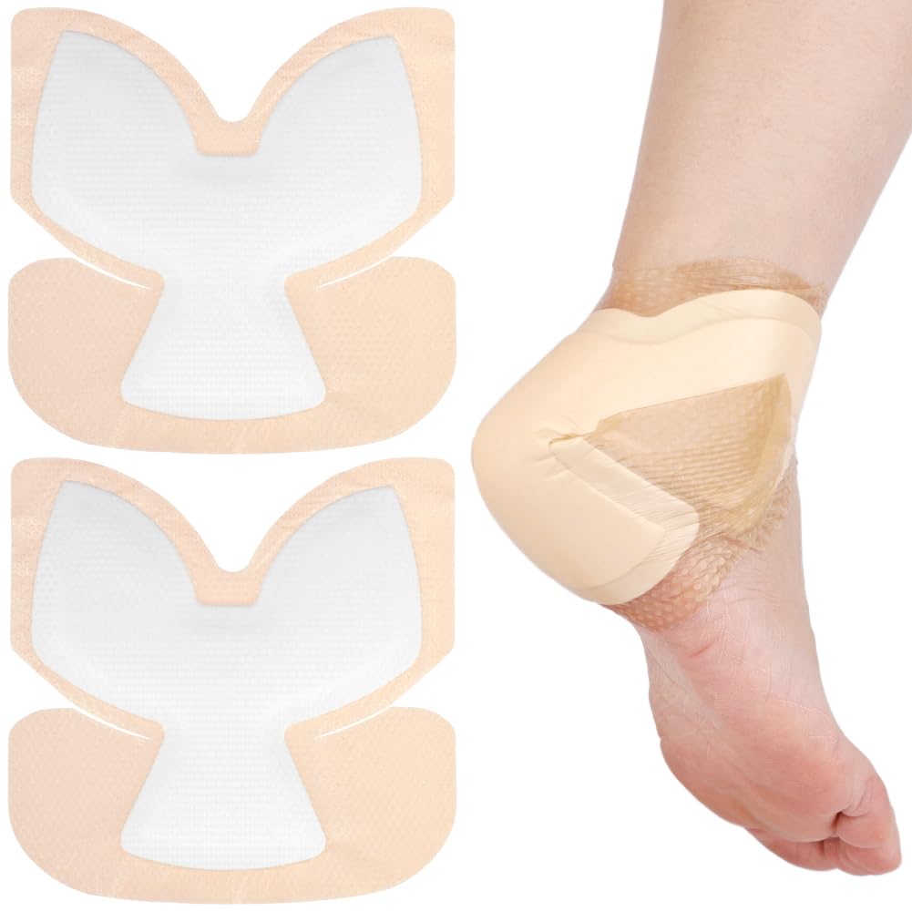 GoToHere silicone heel dressing close-up shows gentle adhesion for pain-free changes.