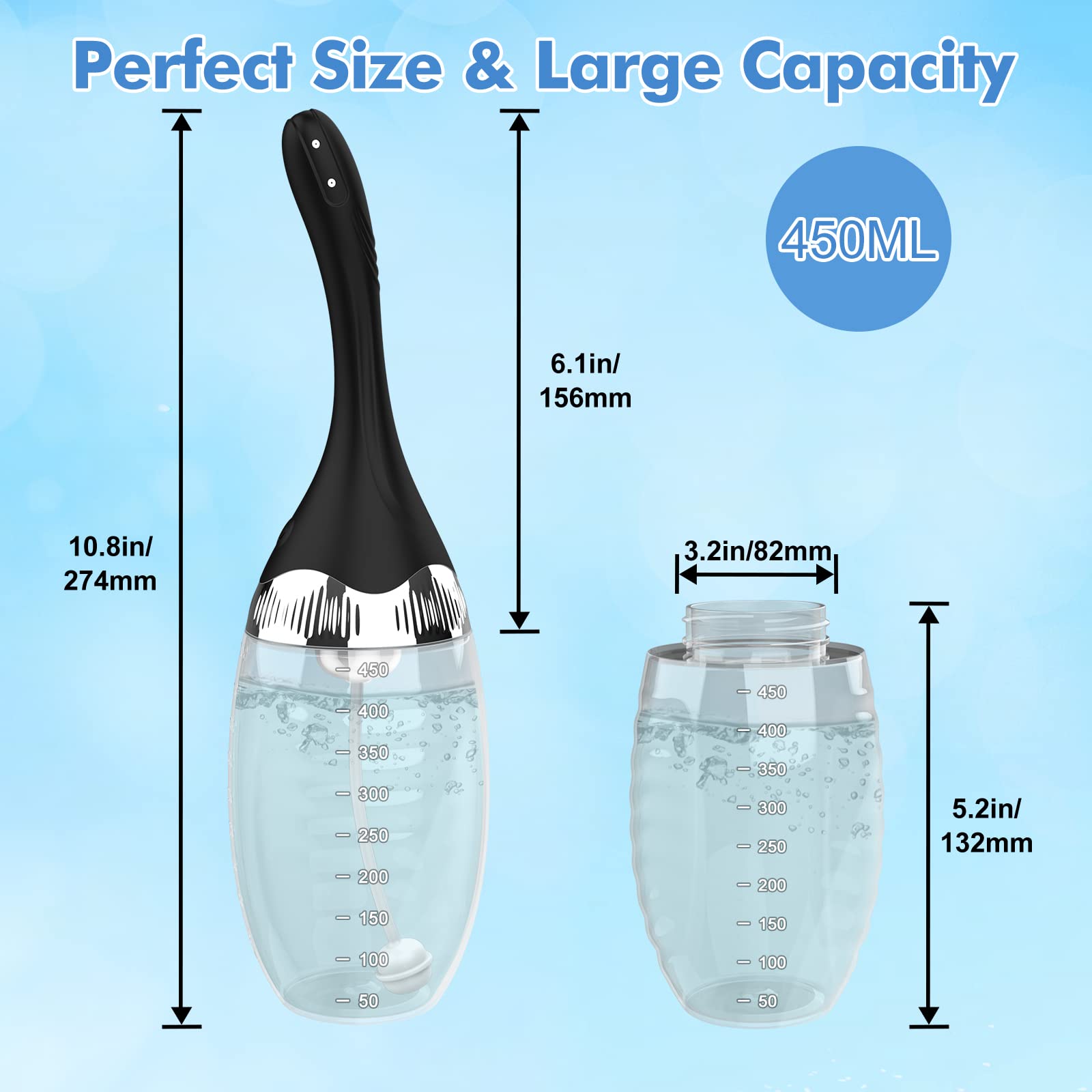 Govkis close-up of five spray holes and three speed settings for versatile cleansing.