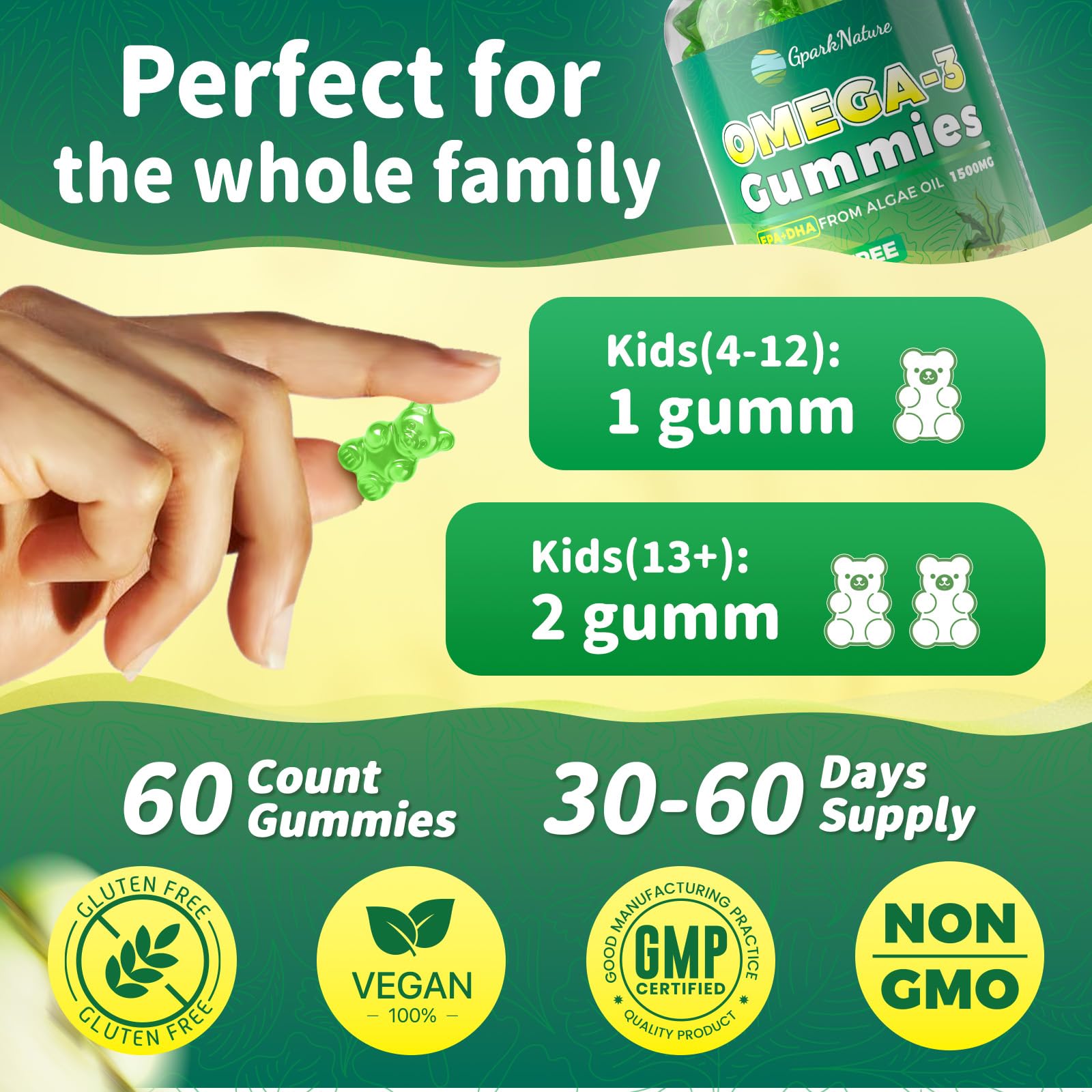 GparkNature apple flavor gummies aroma inviting daily supplement use