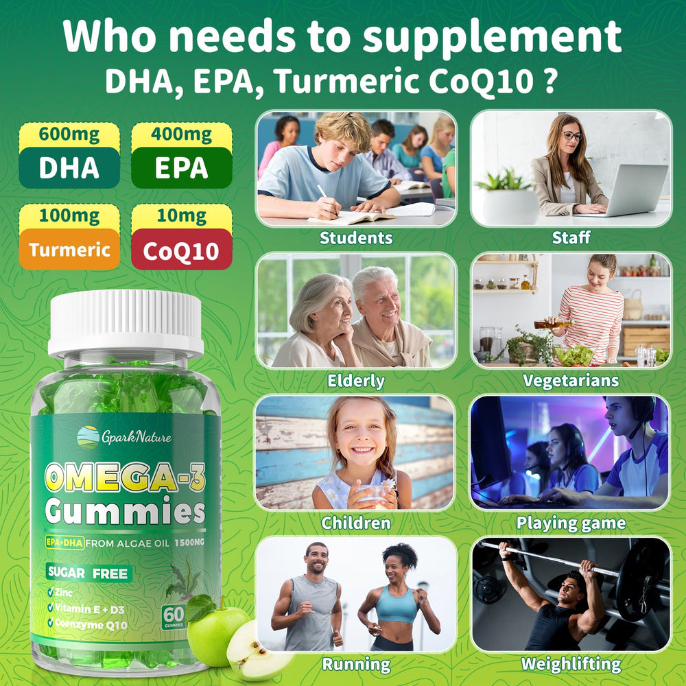 GparkNature vegan omega 3 gummies packaging on kitchen counter
