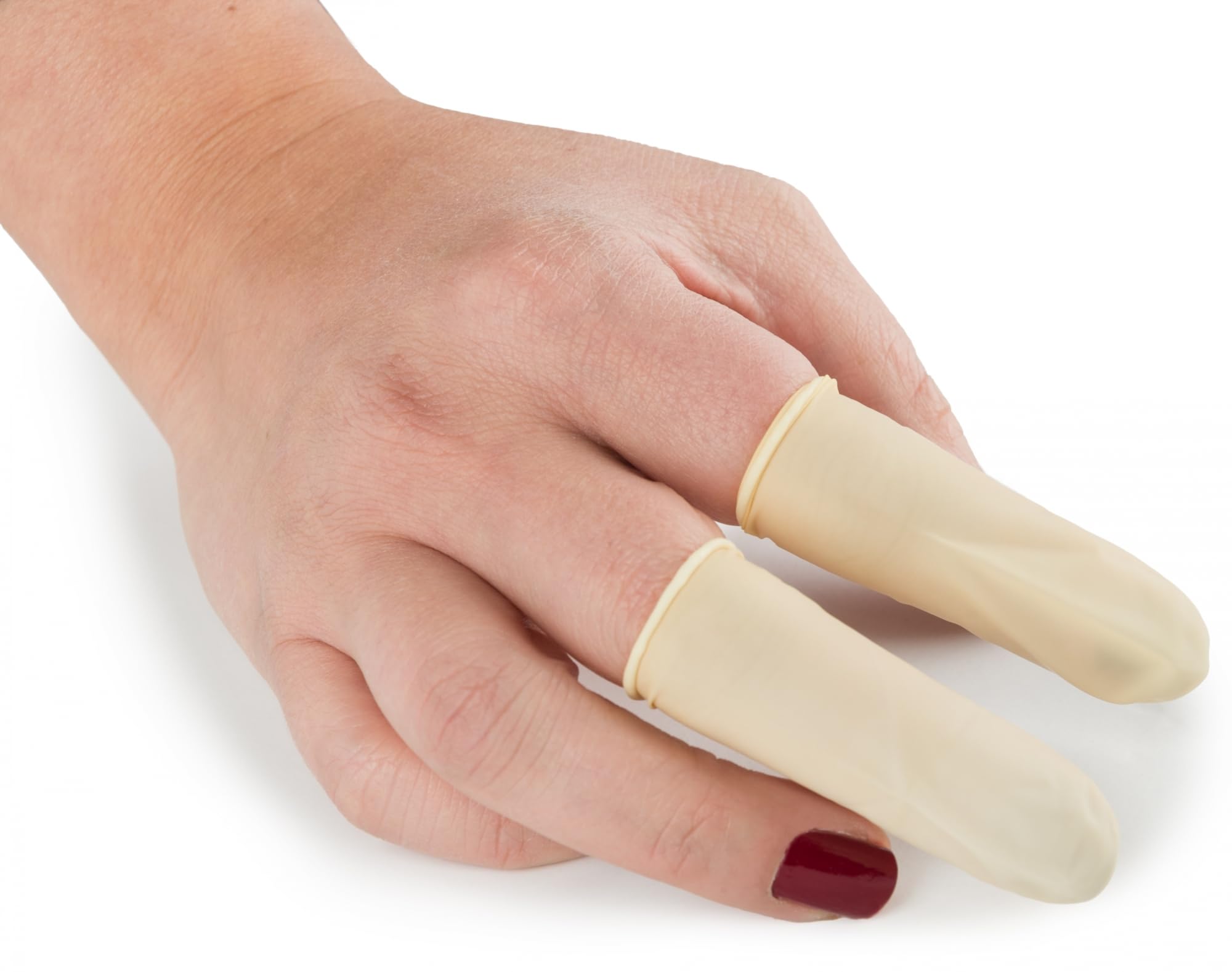 Graham-Field Grafco finger cots prevent fingerprints on glass and silverware.