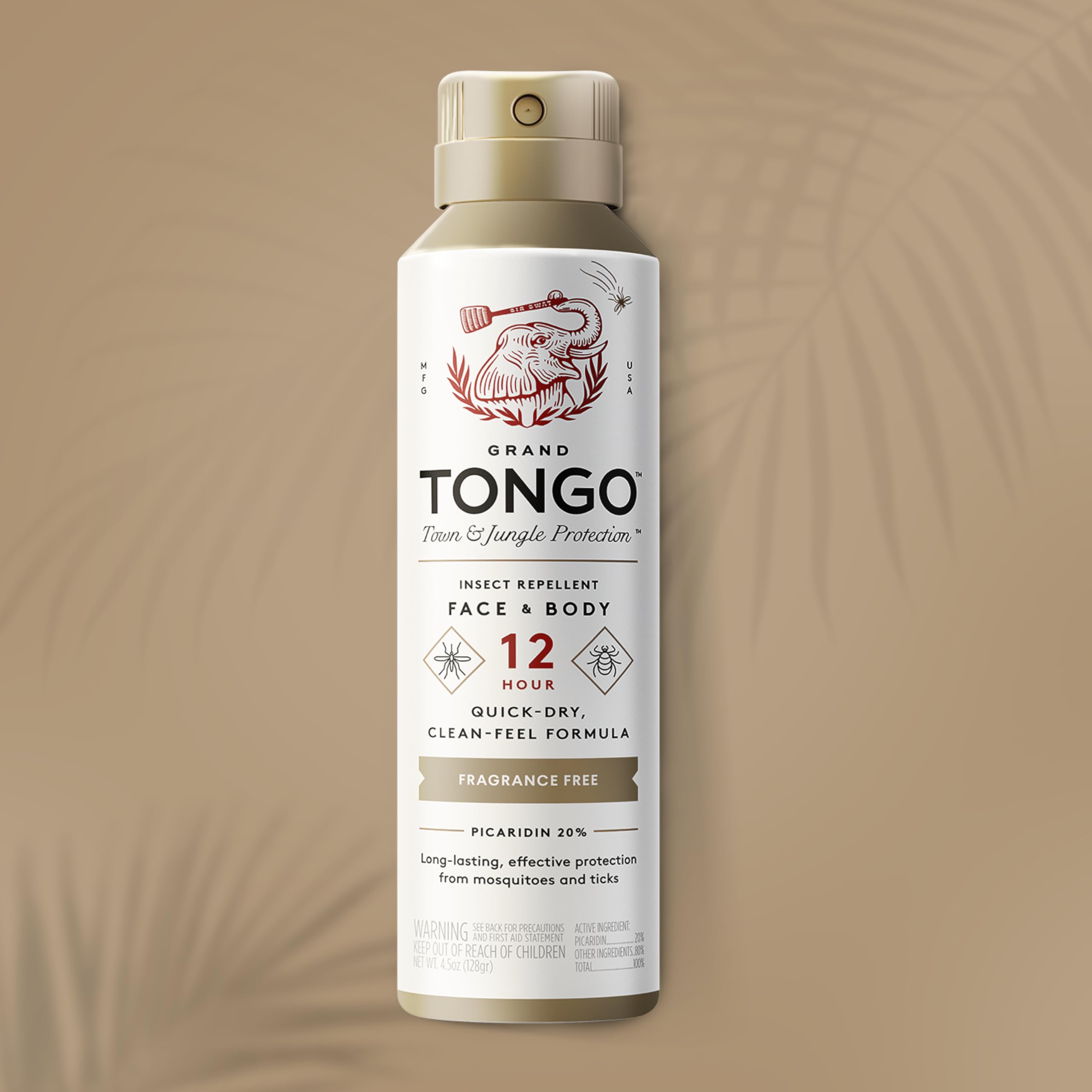 Grand Tongo repellent close-up of picaridin ingredients for sensitive skin
