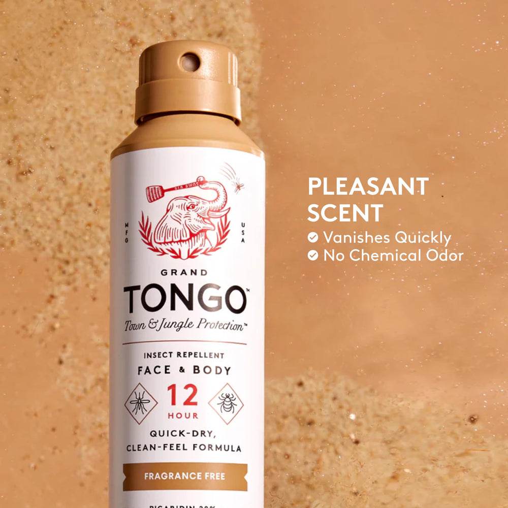 Close-up of Grand Tongo label showing fragrance-free branding
