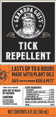 Grandpa Gus's tick repellent applied on skin during hike for protection.