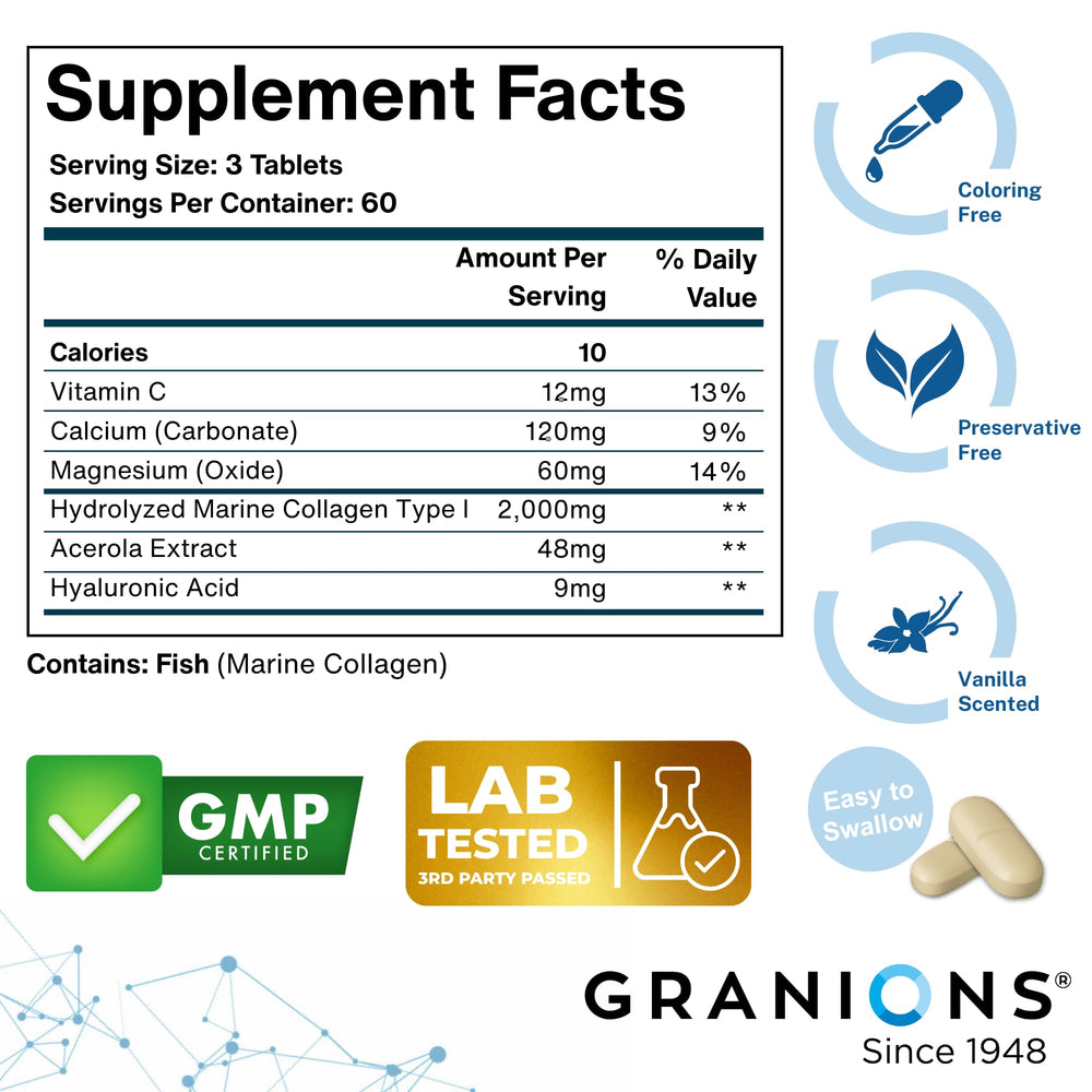 Granions calcium-magnesium minerals capsule indicating joint and bone support potential.