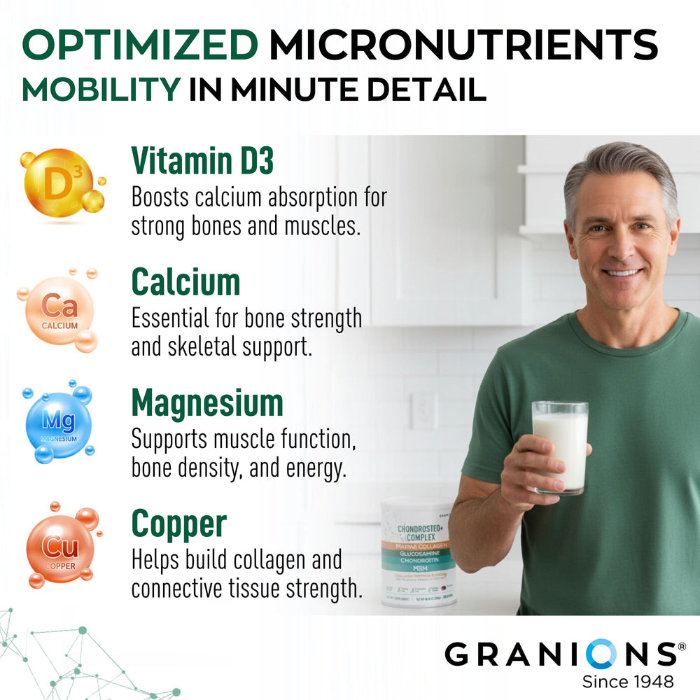 Granions hydrolyzed marine collagen peptides wild-berry closeup emphasizes bioavailability for connective tissue care.