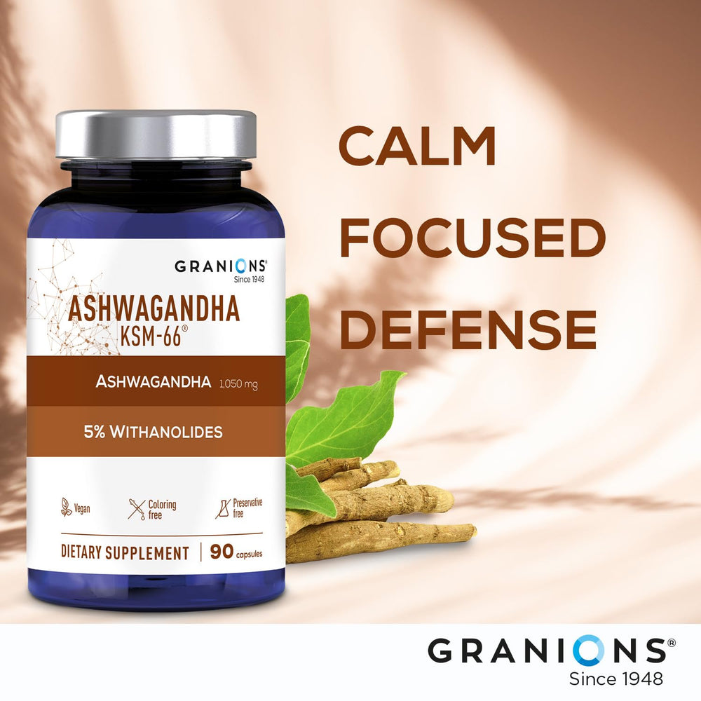 Granions KSM66 Ashwagandha active ingredients panel confirms potency and consistency
