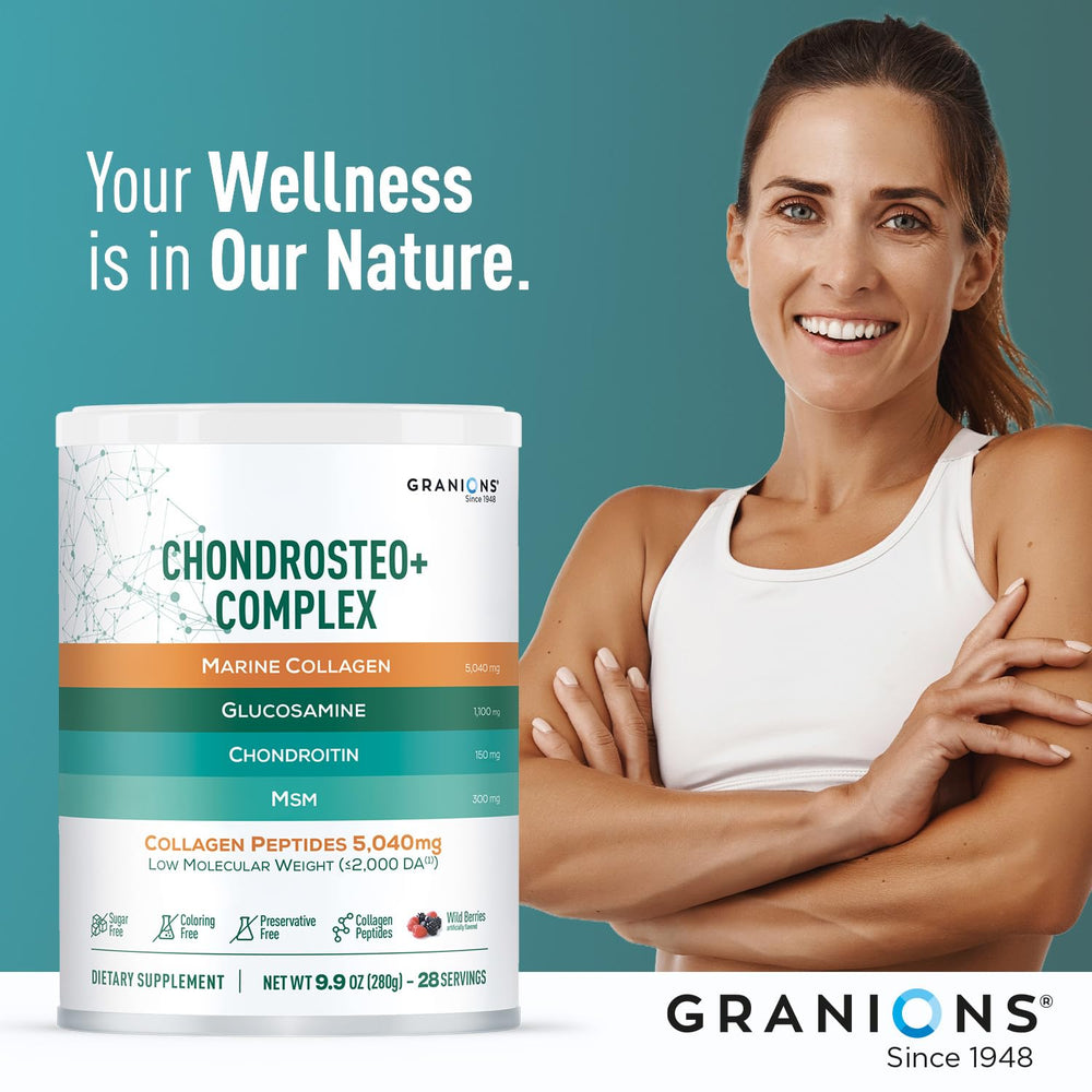 Granions label detail image focuses on marine collagen and minerals for overall wellness.