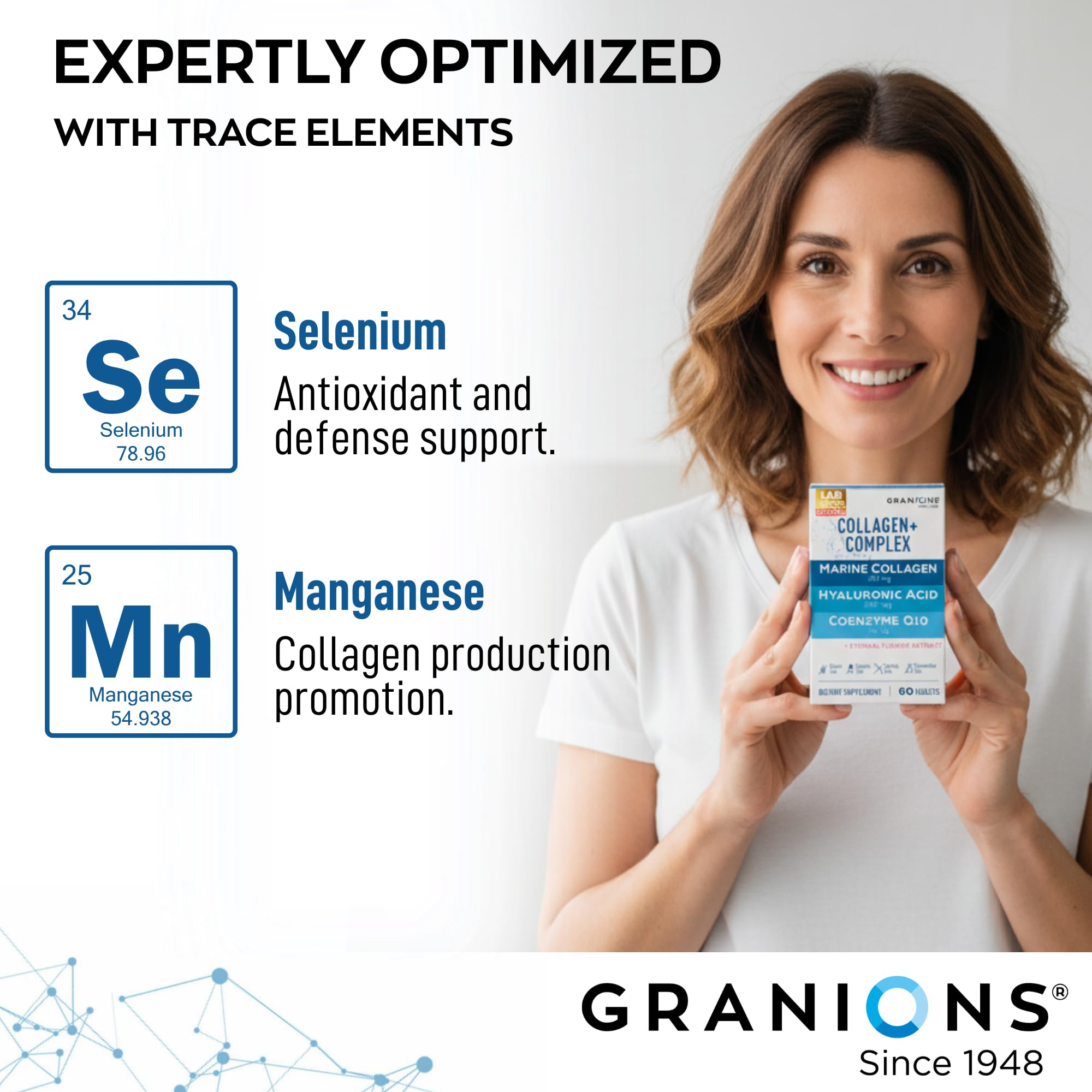 Granions Marine Collagen label close-up—transparent nutrition details for informed choices.
