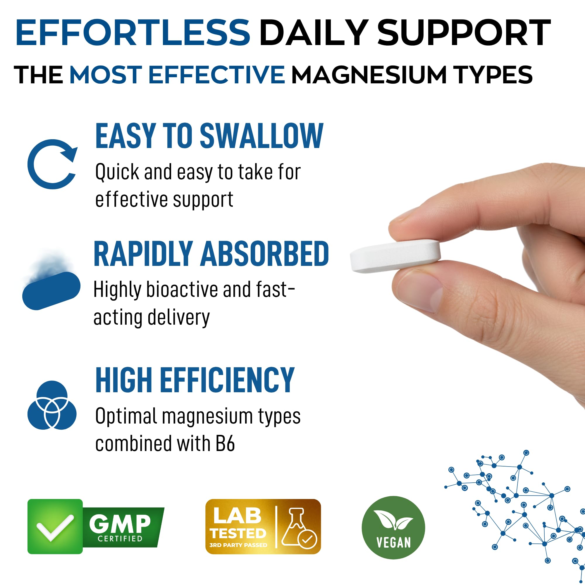 Granions Triple Magnesium bottle being poured into a glass, showcasing easy daily use.