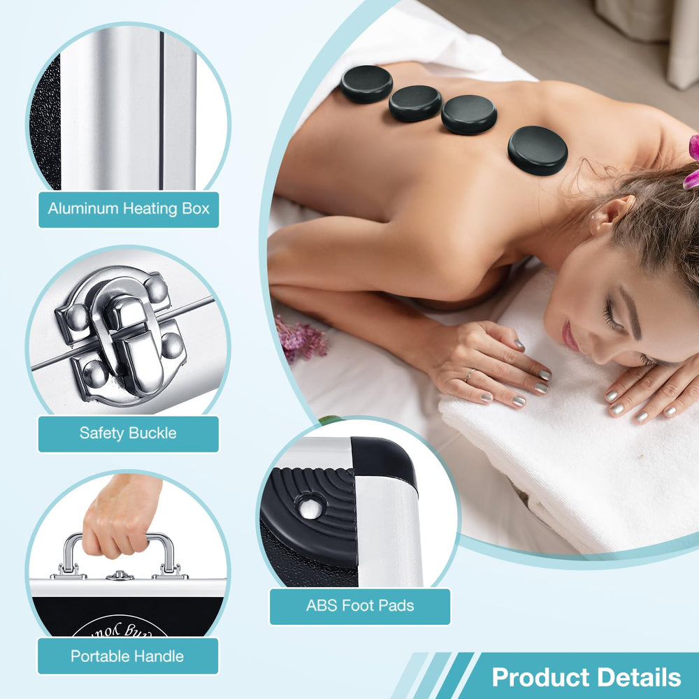 Granpay hot stones controlled heat for comfortable massage sessions.