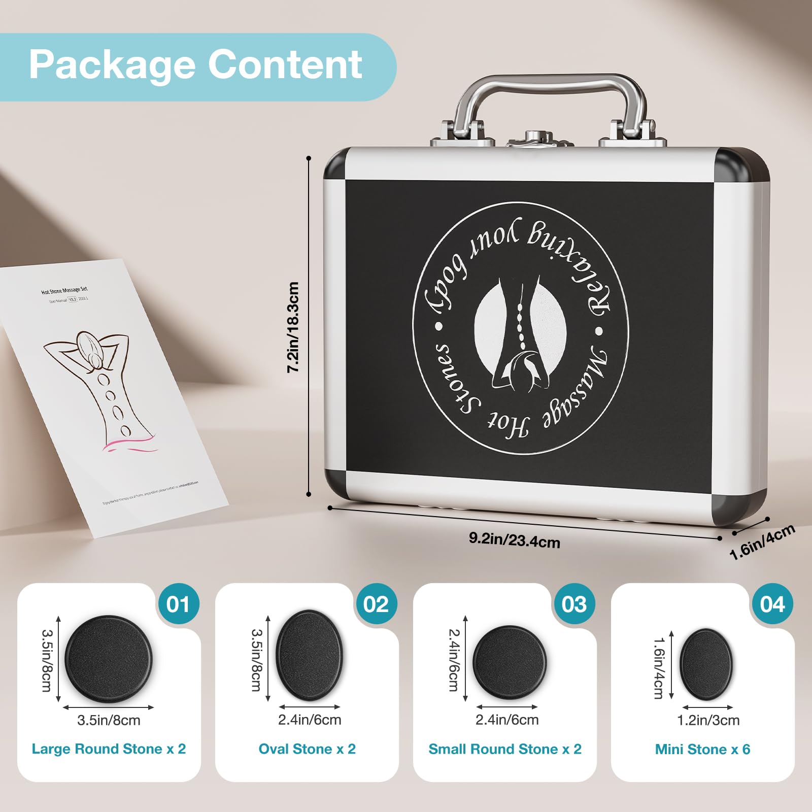 Granpay hot stones portable carry case for home or studio use.