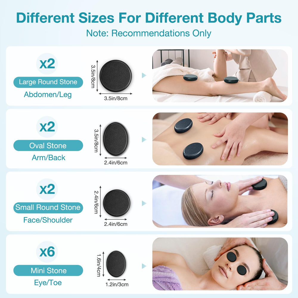 Granpay hot stones small round stones ideal for neck and face sessions.