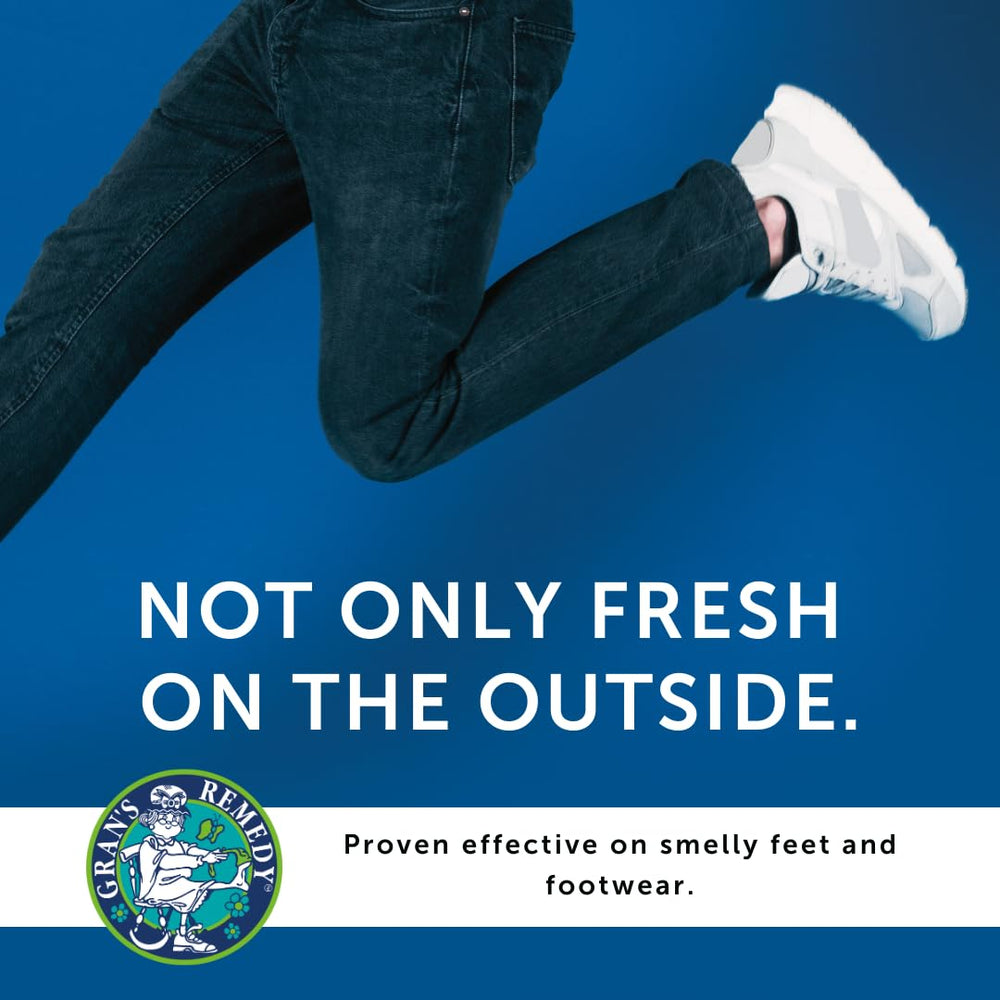 Gran's Remedy scent after use keeps shoes smelling clean all day.