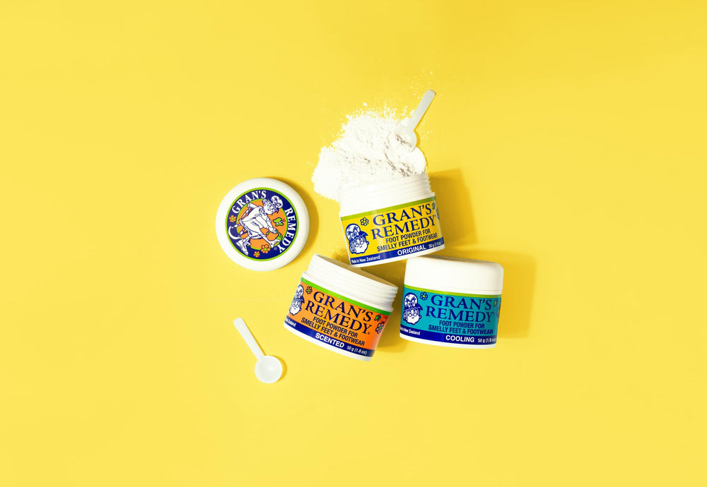 Gran's Remedy Scented Foot Powder delivers odor control and citrus lift for daily wear.
