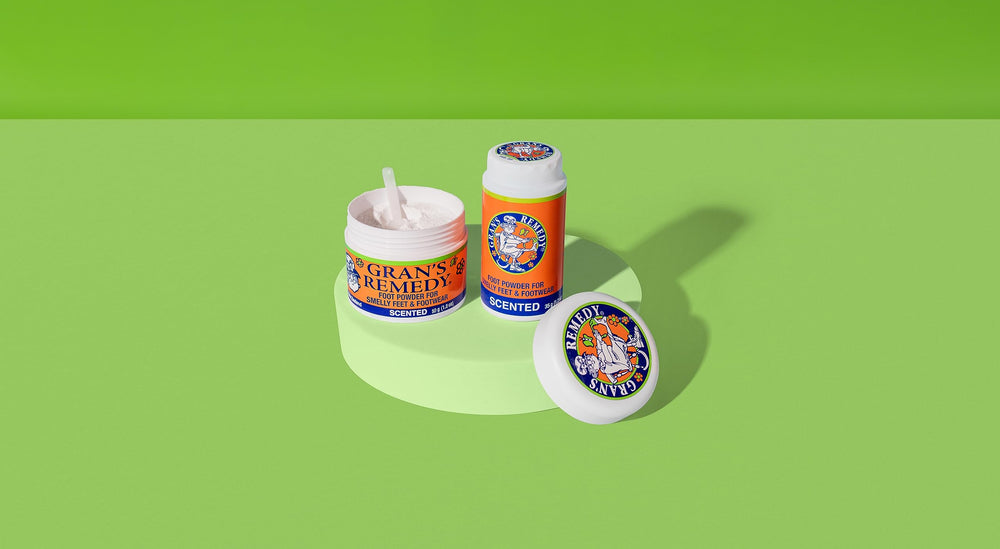 Gran's Remedy powder helps maintain a comfortable, odor-free shoe environment.