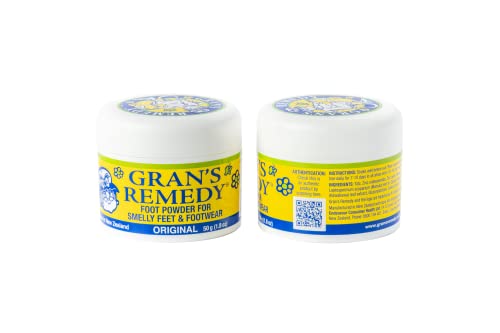 Gran's Remedy powder is sprinkled into shoes for lasting freshness.