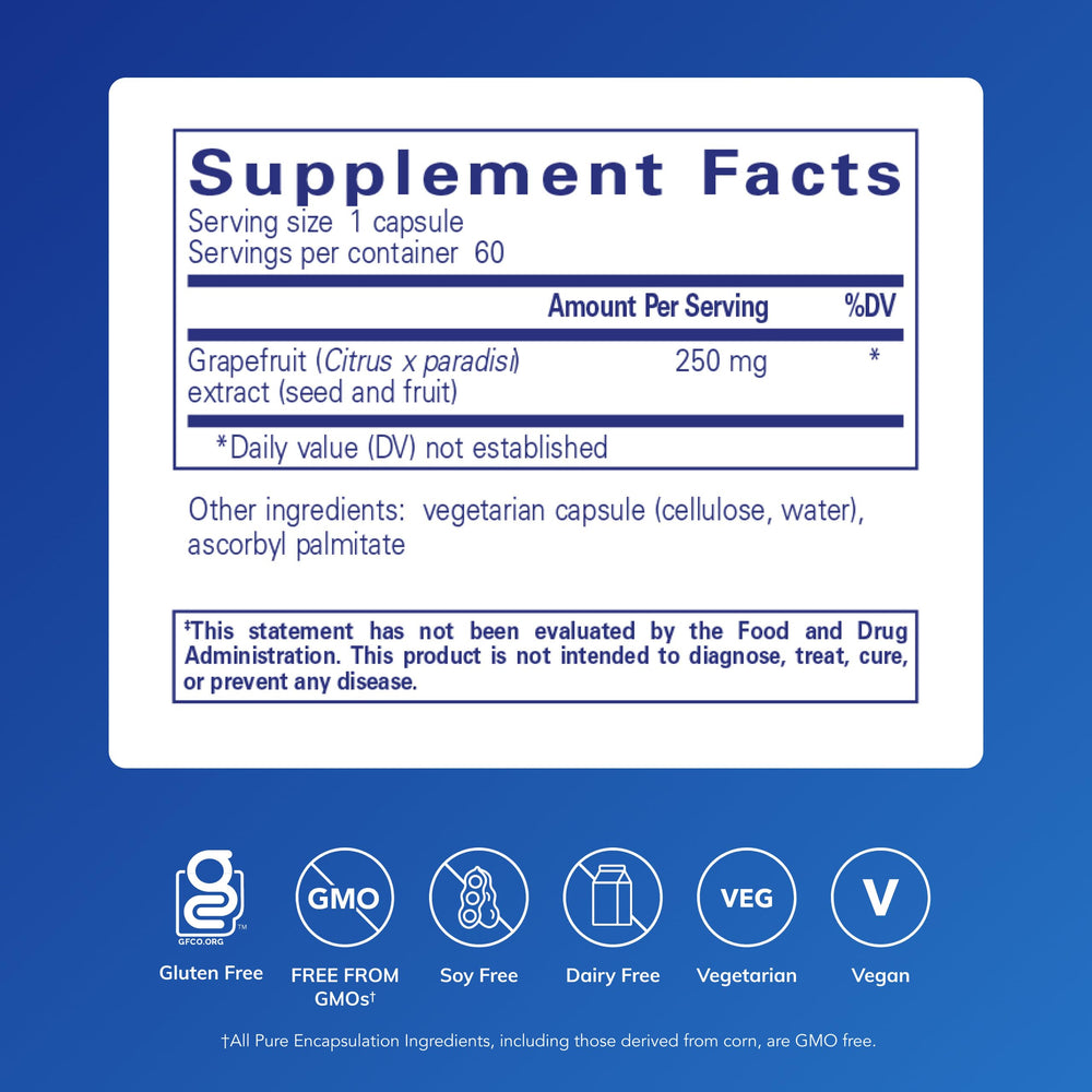 Grapefruit seed extract capsules close-up showing texture for GI balance.