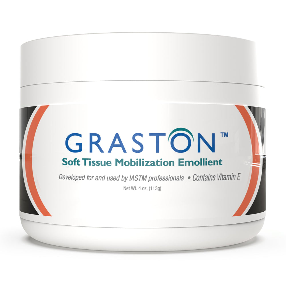 Graston Vitamin E Emollient 4oz jar ready for therapy sessions