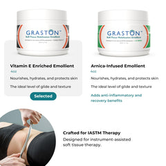 Graston Vitamin E Emollient hand applying lotion during massage